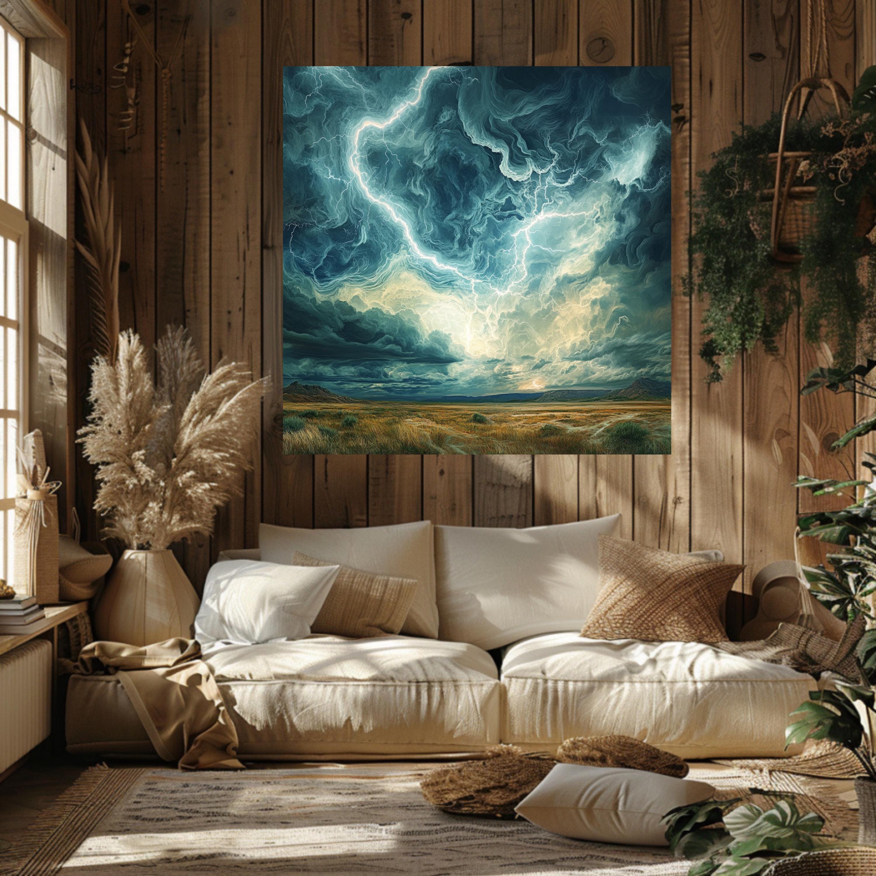 Swirling Storm Wall Art Nature Wall Art Mystical Sky Wall Decor 