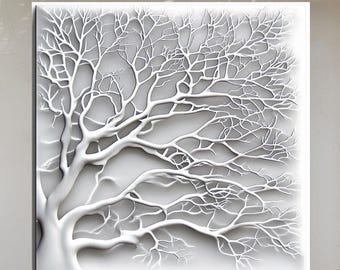 Abstract Tree Branches Canvas Art, Elegant Neutral Home Decor, Minimalist Home Decor, Nature Inspired Art, Modern Nature Art For Room