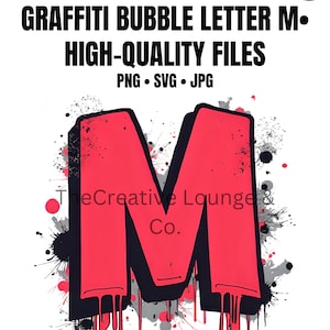 Bubble Buchstabe M PNG SVG JPG - Retro Graffiti Schrift Clipart, Buchstabengrafik für Logos & Branding | Bubble Text Schriftart