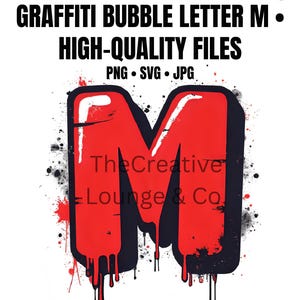 Bubble Buchstabe M PNG SVG JPG - Retro Graffiti Schrift Clipart, Buchstabengrafik für Logos & Branding | Bubble Text Schriftart