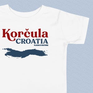Korčula Island Map Croatia Toddler T-Shirt – Tee, Children 2-5 Years Old Gift