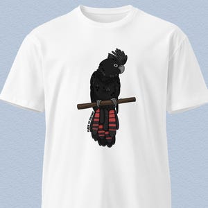 Australian Black Cockatoo T-shirt, Adult Size, Women&#39;s Tee, Men&#39;s T-Shirt, Bird Tees
