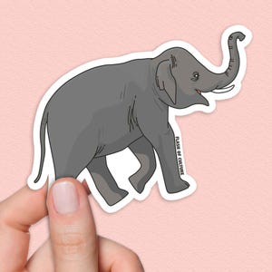 Elephant Sticker, Cute Animal Decal, Endangered Wildlife Art, Safari Animal Lover Gift, Jumbo Elephant, Waterproof Vinyl