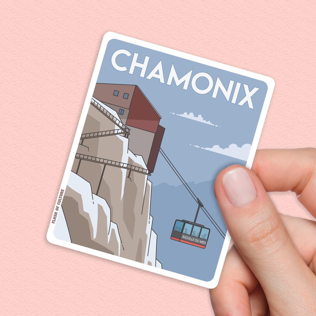 Chamonix Mont Blanc Sticker French Alps Ski Vinyl Souvenir Gift Laptop ...