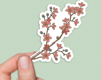 Kirschblüten-Aufkleber - Japanische Sakura Vinyl-Aufkleber, wasserdichtes Blumenwasserflasche-Laptopgeschenk