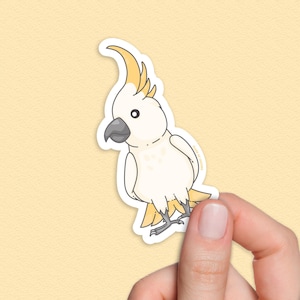 Calcomanía de cacatúa: pájaro australiano, vinilo impermeable
