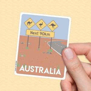 Adesivi per segnali stradali australiani, decalcomanie del Territorio del Nord, arte turistica australiana, regali australiani, adesivi per segnali stradali, souvenir australiano