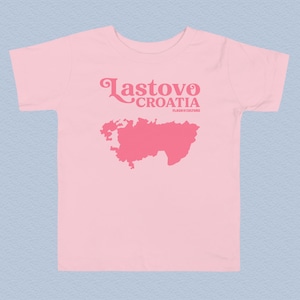 T-shirt avec carte de l'île de Lastovo, Croatie, enfant en bas âge, taille enfant 2-5 ans, t-shirt fille, t-shirt garçon, t-shirt enfant, cadeaux croates