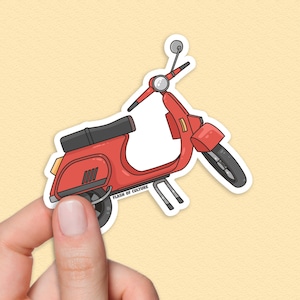 Aufkleber für Roller, Vespa, Moped, Vintage Motorrad Aufkleber, Italien Reise-Souvenir, wasserdichter Laptop-Aufkleber