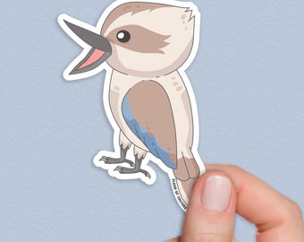 Gewone kookaburra Australische vogel sticker waterdicht vinyl souvenir natuurliefhebber cadeau laptop waterfles kunst