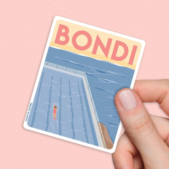 Bondi Beach Sticker Sydney Australia Travel Vinyl Souvenir Gift Laptop Water Bottle Art