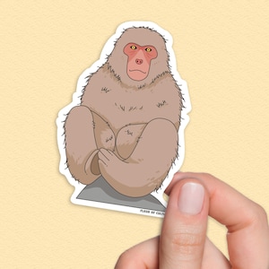 Snow Monkey Sticker – Japanese Macaque Vinyl Decal for Laptops, Bottles and Cars, Gift for Animal Lovers & Japan Fans
