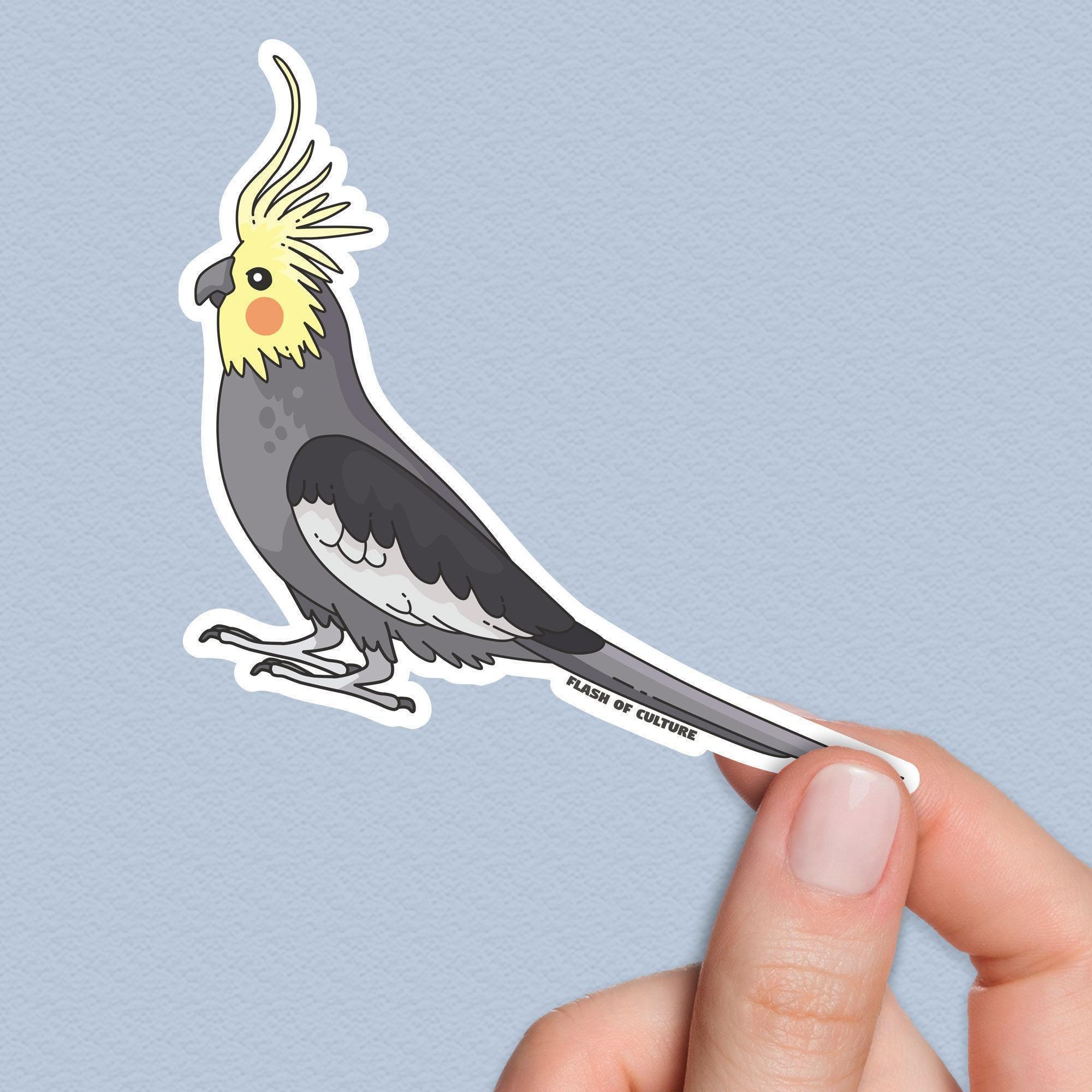 Australian Cockatiel Sticker, Native Bird Decal, Aussie Wildlife Art, Gifts for Bird Lovers, Australian Bird Sticker, Aussie Nature Present