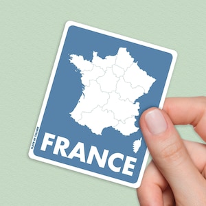 Pegatina de mapa de Francia, regalos franceses para francófilos, souvenir de viaje de Francia, calcomanía de mapa de países europeos, vinilo impermeable
