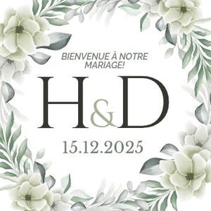 Etiquettes autocollantes glossy pour mariages cadeau invités personnalisables