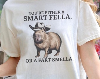 Comfort Colors® Retro Smart Fella Capybara 90s Shirt, Funny Capybara Vintage T-shirt, Vintage 90s Tee, Vintage Distressed Shirt, Funny Gift