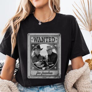 Trump und Elon Moschus Cowboy Shirt, Trump Elon Musk Shirt, lustiges politisches T-Shirt, Trump Western Shirt, Western Donald Trump T-Shirt, gewollt Shirt