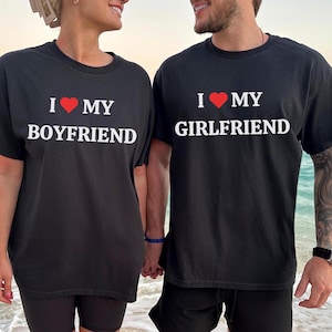 I Love My Girlfriend T-shirt, Couples Matching Shirts, I Heart My Girlfriend Shirt, Valentine&#39;s Day Tee, Valentine Gift For Boyfriend