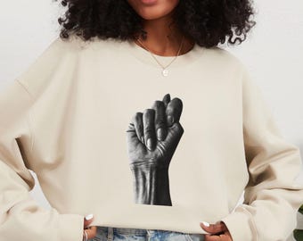 Figa Sweatshirt, Figa Handgeste Sweatshirt, Symbol des Schutzes und viel Glück Sweatshirt, brasilianisches Glück Sweatshirt, Glück Figa