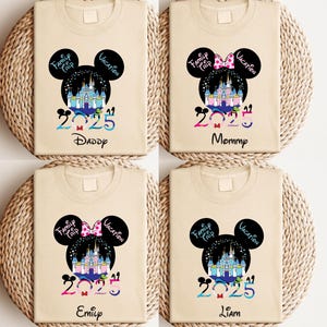 Custom Disney Matching Family Shirts, Personalized Disney Vacation Trip Shirt, Disney Family Vacation 2025, Disney World Mickey Mouse Tshirt