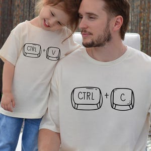 Kopieren Einfügen Shirt Set, Passende Shirts, Strg C Shirt, Strg V Shirt, Kopieren und Einfügen von Papa und Tochter Shirts, Vater und Baby Passende Shirts