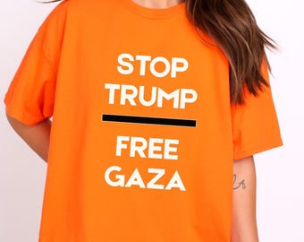 Camiseta "Detengan a Trump, Gaza libre", "Libertad para Gaza", "Libertad para Palestina", "Apoya a Palestina", "Las vidas palestinas importan", regalo de derechos humanos