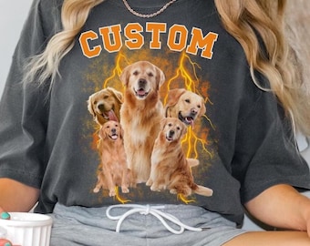 Comfort Colors Custom Bootleg Rap Shirt, Personalized Pet Tee, Custom Retro Dog Shirt, Dog Remembrance Gift,Custom Photo Vintage 90s Graphic