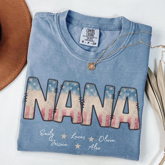 4th Of July Nana Mom Est Year And Grandkids Personalized Shirt