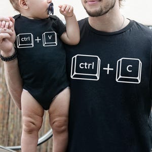 Kopieren Einfügen Shirt Set, Passende Shirts, Strg C Shirt, Strg V Shirt, Kopieren und Einfügen von Papa und Tochter Shirts, Vater und Baby Passende Shirts