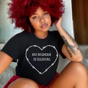 No Human Is Illegal on Stolen Land Shirt, No One Is Illegal On Stolen Land Tshirt, Anti Racist T-Shirt, Pro Immigrant Tee, Abolish Ice Shirt