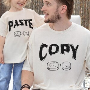 Kopieren Einfügen Shirt Set, Passende Shirts, Strg C Shirt, Strg V Shirt, Kopieren und Einfügen von Papa und Tochter Shirts, Vater und Baby Passende Shirts