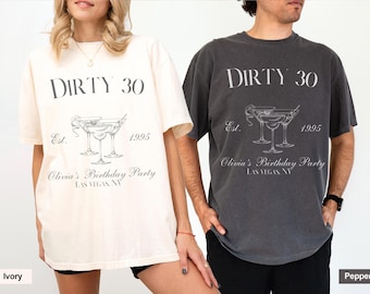 Comfort Colors® Custom Birthday Shirt, 1995 Cocktail Shirt, 30th Birthday Shirt, 30th Birthday Gift, Birthday Party, Dirty 30 Birthday Gift