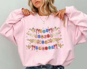 100 Days of School Sweatshirt, 100 Days of School Hoodie, School Shirt, School Sweatshirt, School Hoodie, Back To School Gift, Teacher Gift