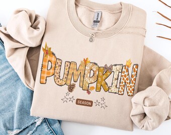 Pumpkin Season Sweatshirt, Autumn Fall Sweatshirt, Retro Thanksgiving Sweatshirt, Fall Pumpkin Sweatshirt, Cozy Thanksgiving Sweater