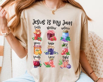 Jesus Is My Jam Shirt, Cute Jesus Shirt, Christian Sublimation Tee, Bible Verse Shirt, Cute Christian Faith Jars Shirt, Jesus Is My Jam Tee