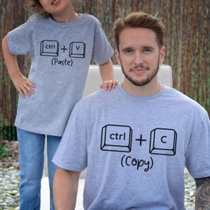 Kopieren Einfügen Shirt Set, Passende Shirts, Strg C Shirt, Strg V Shirt, Kopieren und Einfügen von Papa und Tochter Shirts, Vater und Baby Passende Shirts