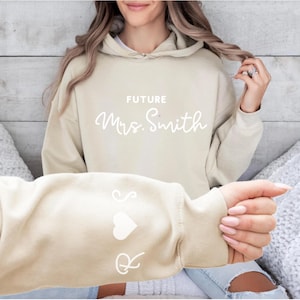 Custom Future Mrs Sweatshirt, Engagement Gift, I Said Yes Sweater, Bridal Shower Gift, Bride To Be Hoodie,  Personalized Fiancee Sweater