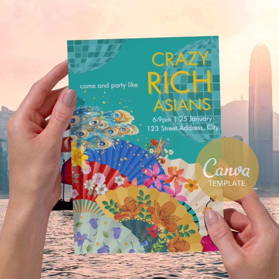 Crazy Rich Asians Themed Party Invitation Birthday Anniversary