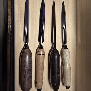 Abrecartas de madera noble: regalo de oficina de madera artesanal, herramienta rústica de escritorio