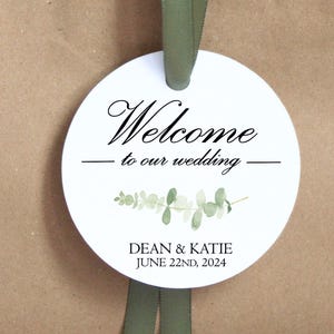 Hotel Wedding Welcome bag tags and ribbon; guest favor; out of town; destination wedding; thank you gift bag simplistic appreciation gift