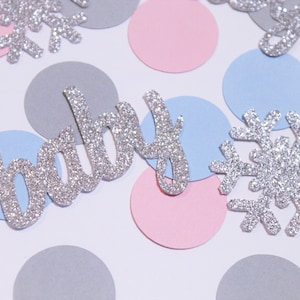Baby it&#39;s cold outside shower; snowflake winter confetti table scatter