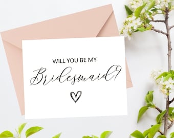 Bridesmaid; Maid of Honor Proposal Card: Bridal Party Gift