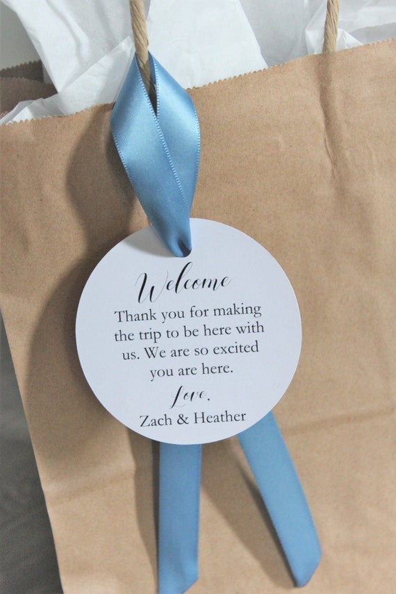 Wedding Hotel Welcome Bag Tags and Ribbon Guest Favor Out of Town  Destination Wedding Thank You Gift Bag Simplistic Appreciation Gift 