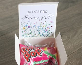 Flower Girl Proposal Gift Box: Personalized Ring Pop Candy