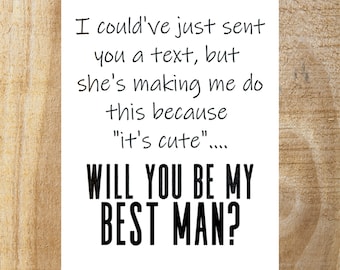 Funny Groomsman Proposal Card: 'She Made Me Do This' - Wedding Party Gift