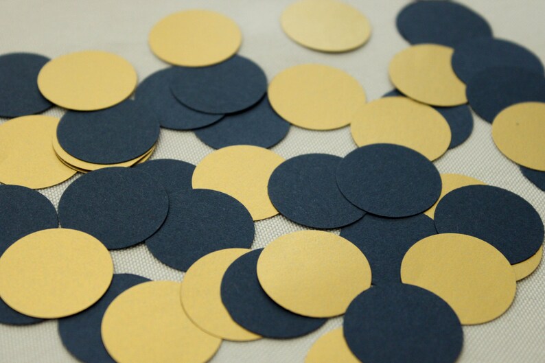 Navy And Gold Confetti 150 Pieces Nautical Wedding Table Etsy