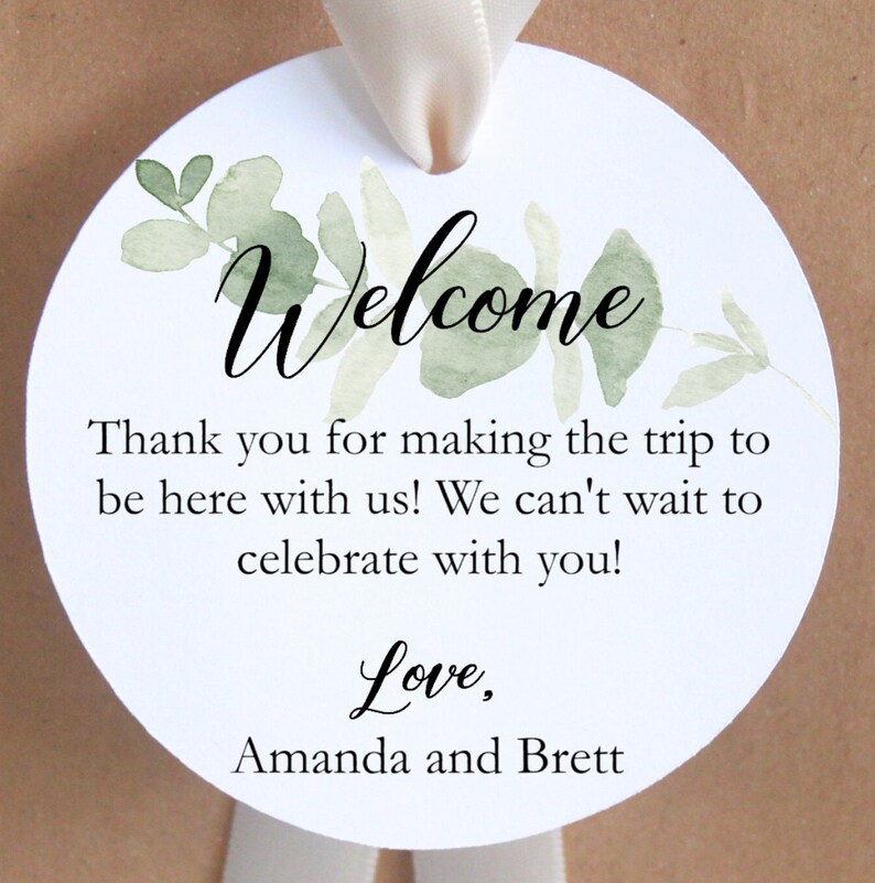 Destination Wedding Welcome Tag: Boho Greenery Favor (set of 6) - Etsy