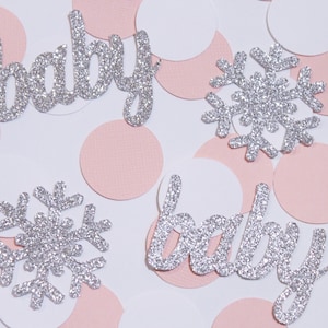 Baby it&#39;s cold outside baby shower confetti; winter gender reveal decor