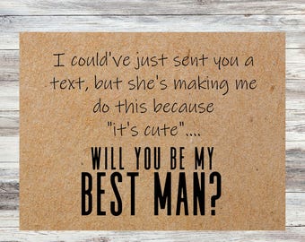 Funny Groomsman Proposal Card: Humorous Wedding Party Gift