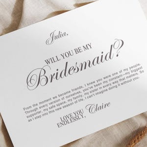 MODELO CANVA || Elegante cartão de proposta "Você será minha madrinha?" | Proposta de madrinha de casamento virtual editável e imprimível